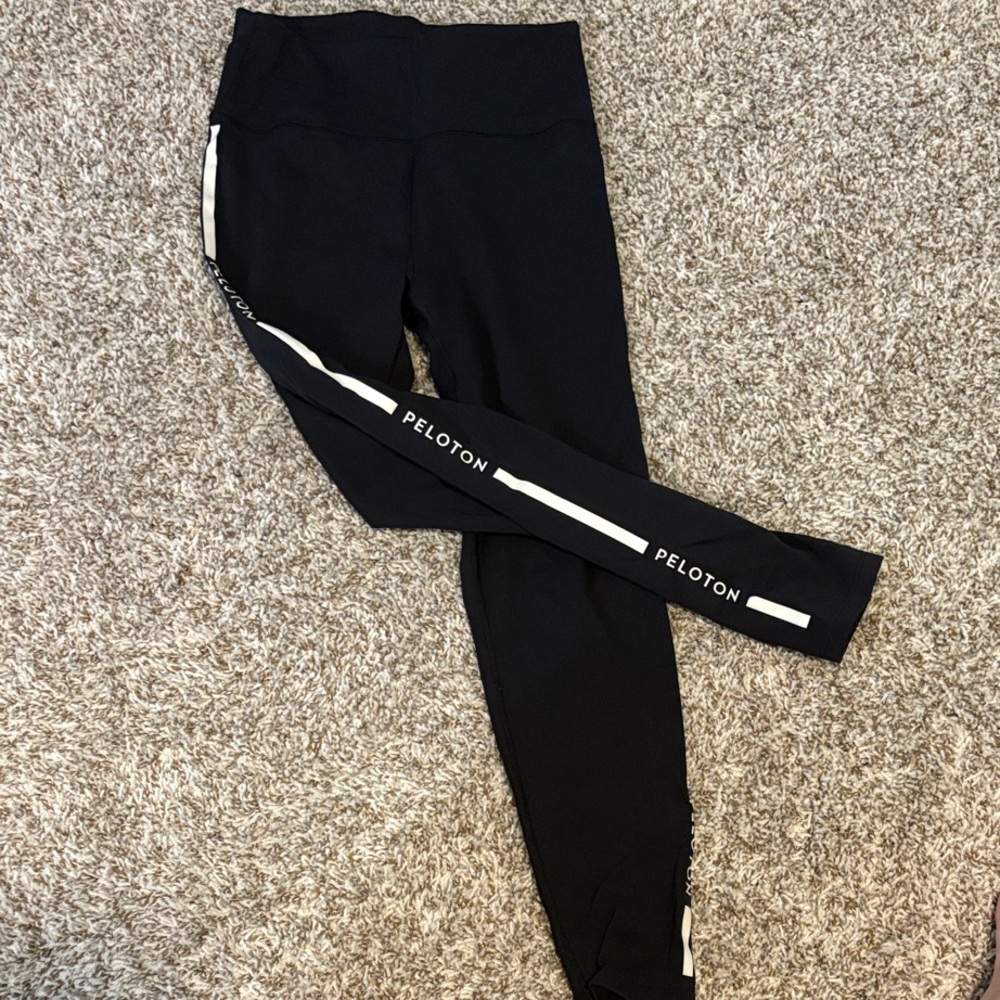 Peloton Black Leggings with White Accents